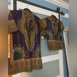 Men's Dashiki African print Button Down Shirt for Kwanzaa or any occasion